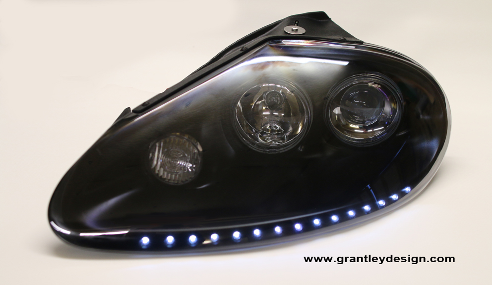 Jaguar headlight LED DRLS Black