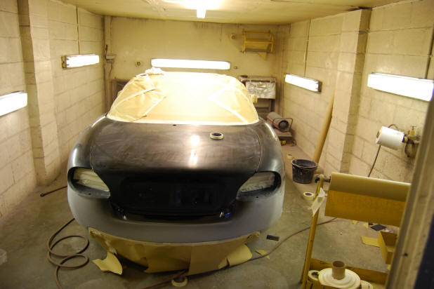 Jaguar rear bumper painting